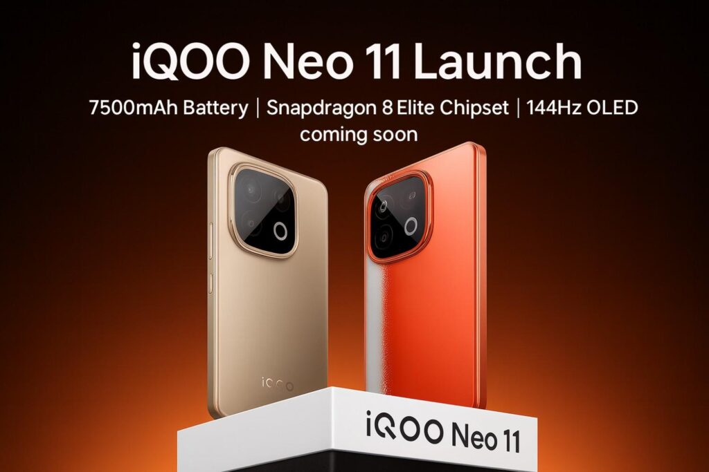 iQOO Neo 11 Launch in India 2025 – 7500mAh Battery और 144Hz OLED Display आने वाला है।