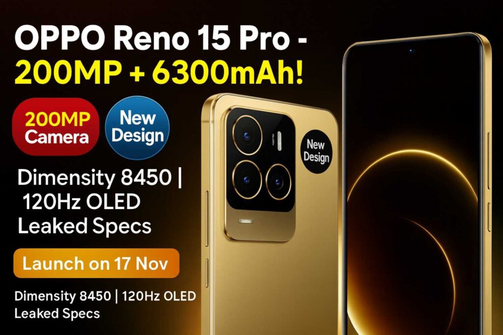 Oppo Reno 15 Pro Specifications Leak | 200MP Camera, 6500mAh Battery & Launch Date OUT