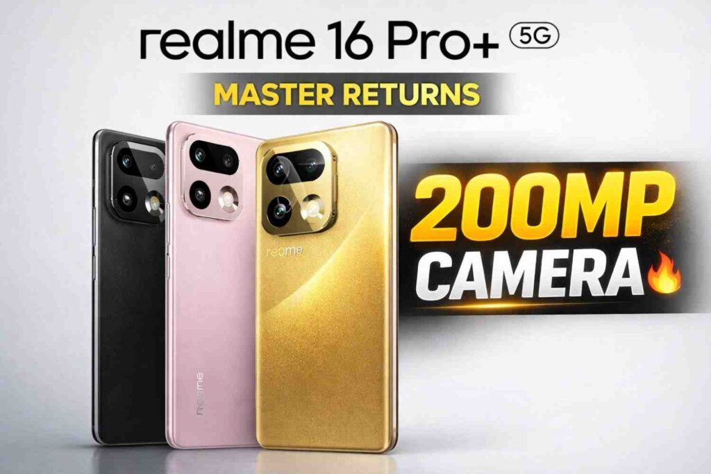 Realme 16 Pro+ Series, 200MP कैमरा, 7000mAh बैटरी और Snapdragon 7 Gen 4 के साथ Expected Price Revealed