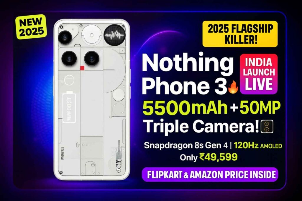Nothing Phone3 Review 2025, Snapdragon 8s Gen 4 वाला Killer, Price, Specs and India Launch Details