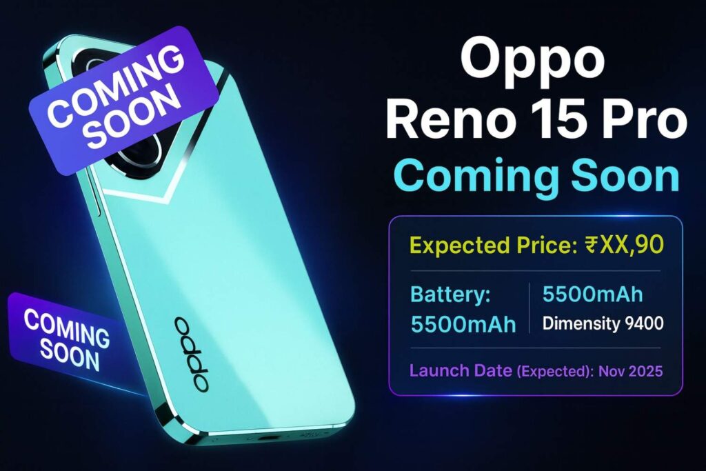 OPPO Reno 15 Pro 5G India Launch soon, 200MP Camera, 6500mAh Battery और Specifications