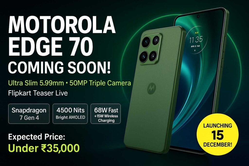 Motorola Edge 70 Price in India Flipkart, Launch Date Confirmed with 50MP Triple Camera Full Specifications