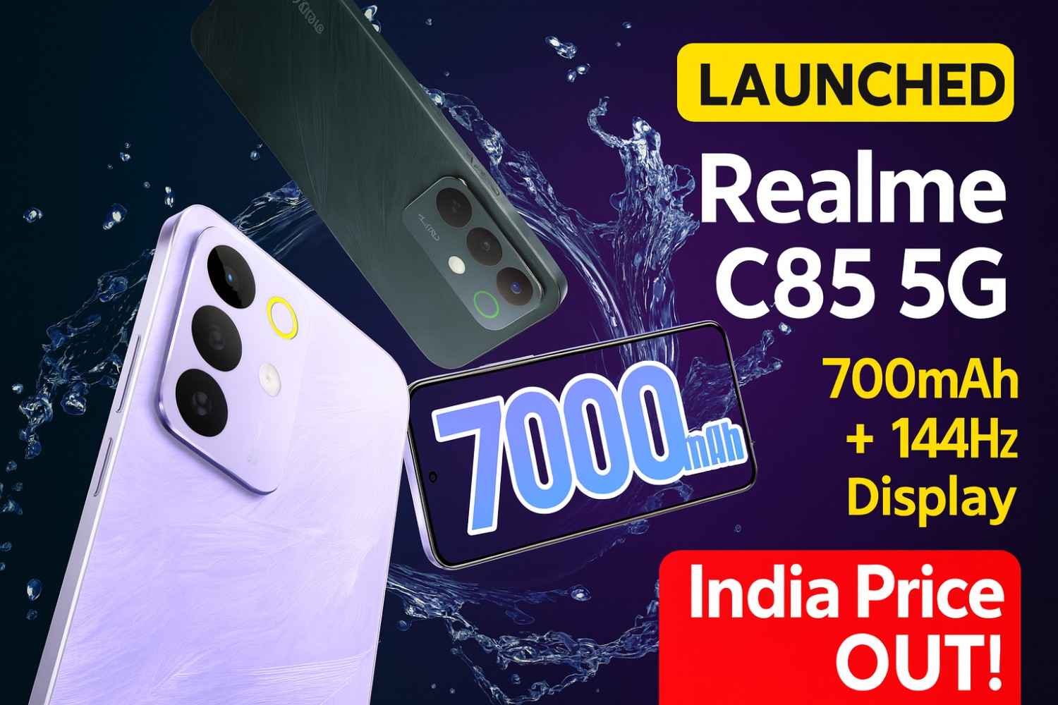 Realme C85 5G Launched in India, ₹14,999 में 7000mAh Battery, Dimensity 6300 and IP69 Rating
