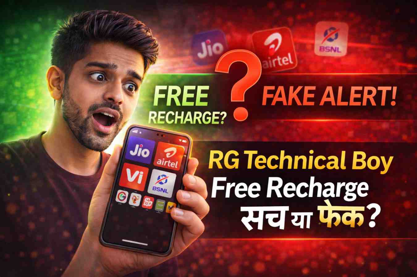 RG Technical Boy Free Recharge 2026, Jio, Airtel, VI, BSNL Real or Fake की पूरी सच्चाई