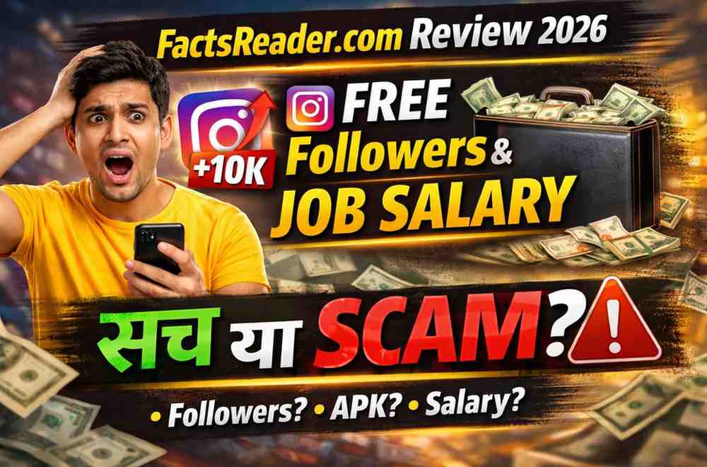 FactsReader. com Review 2026, Free Instagram Followers APK, Job, Salary सच या Scam?